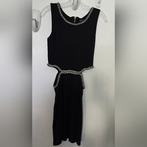 Marciano Black Midi Dress with Silver Detailing